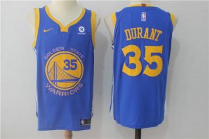 35 Durant Warriors 2017-18 Season Maillot Bleu